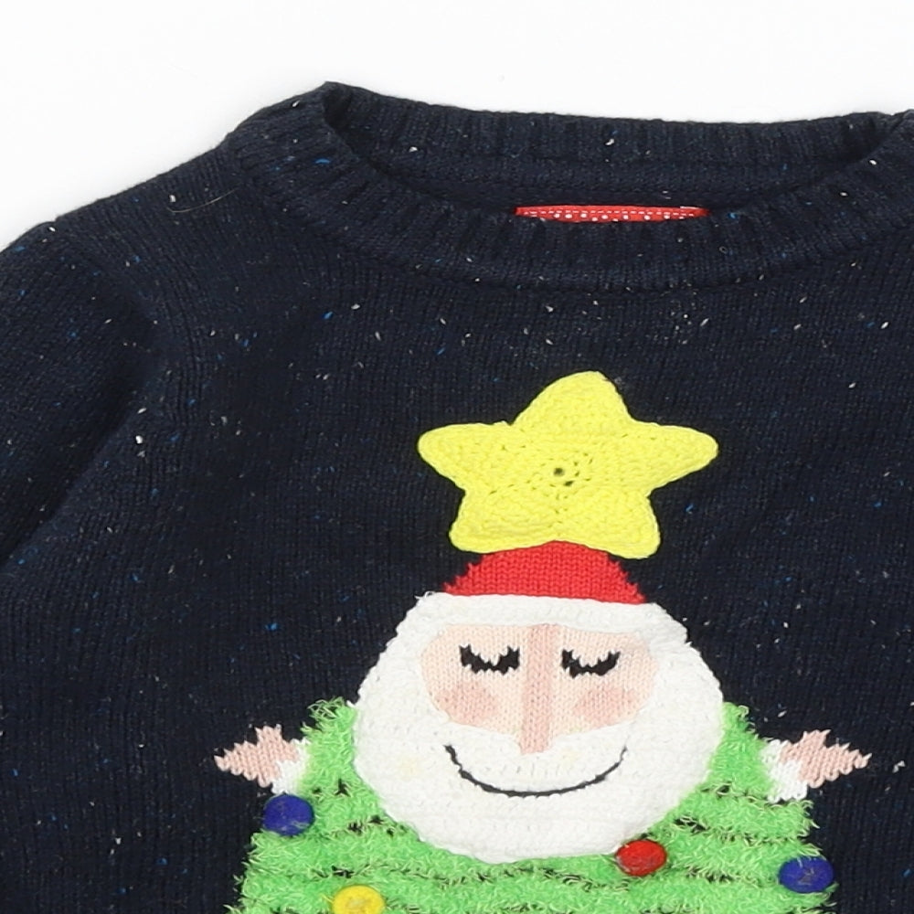 TU Girls Blue   Pullover Jumper Size 2-3 Years  - Christmas