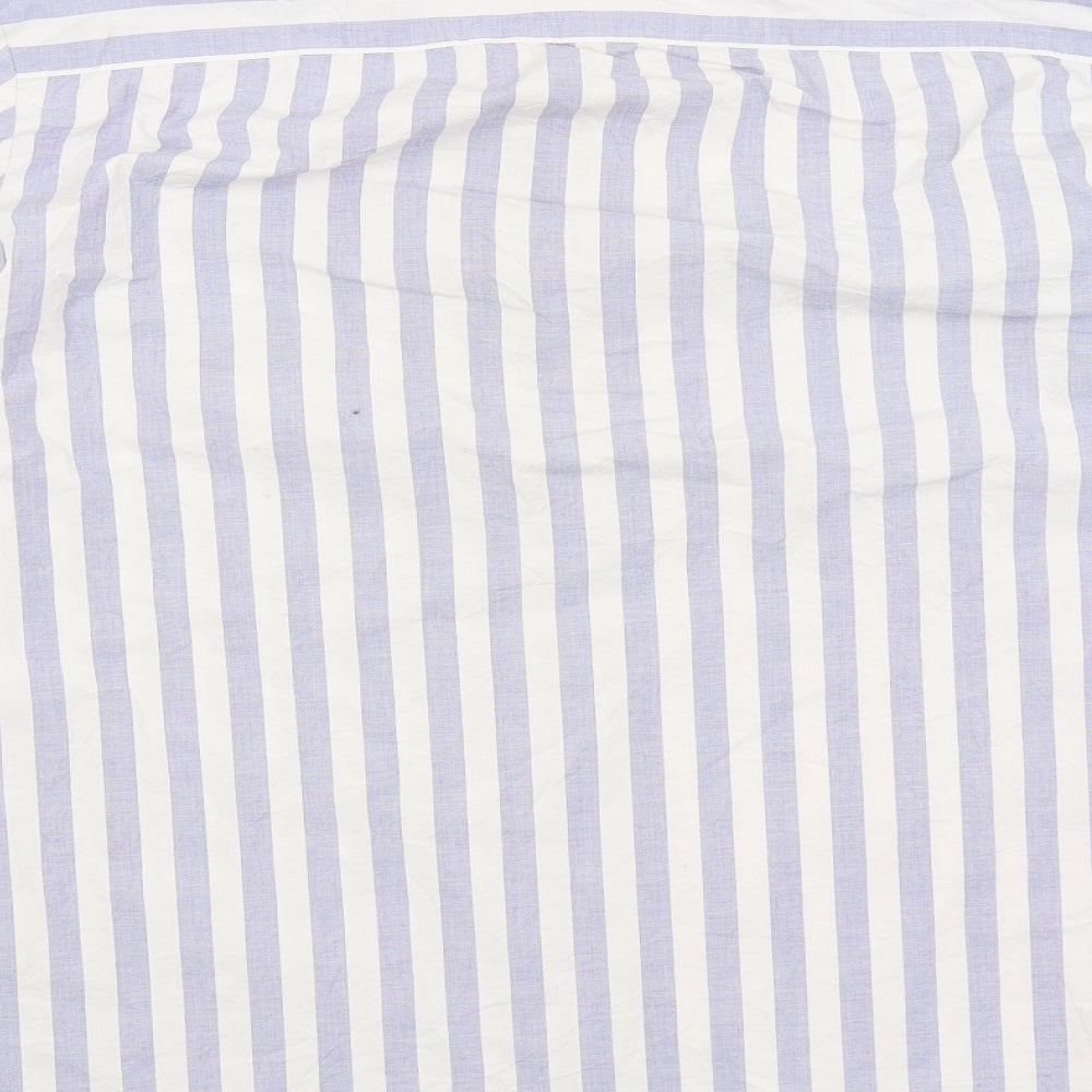 NEXT Mens White Striped   Button-Up Size L