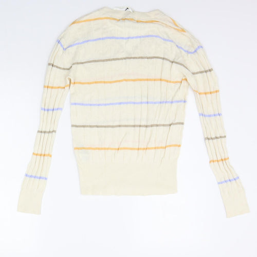 Marks and Spencer Womens Beige Striped  Pullover Jumper Size S