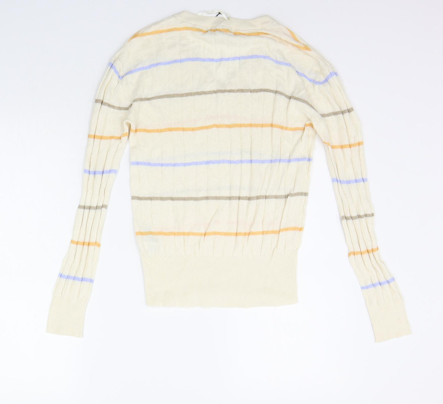 Marks and Spencer Womens Beige Striped  Pullover Jumper Size S