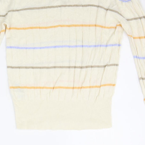 Marks and Spencer Womens Beige Striped  Pullover Jumper Size S