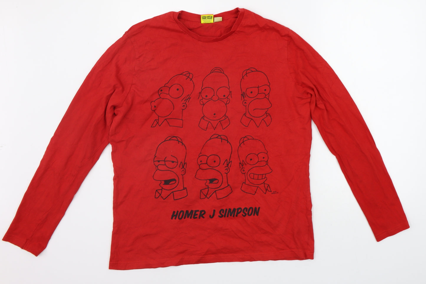 Primark Mens Red    T-Shirt Size L  - SIMPSONS