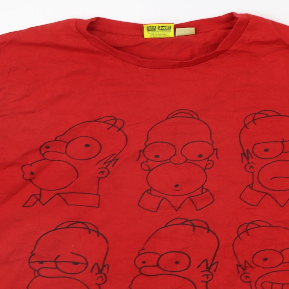 Primark Mens Red    T-Shirt Size L  - SIMPSONS