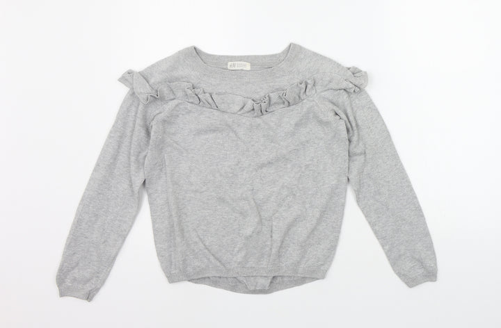 H&M Girls Grey   Pullover Jumper Size 11-12 Years