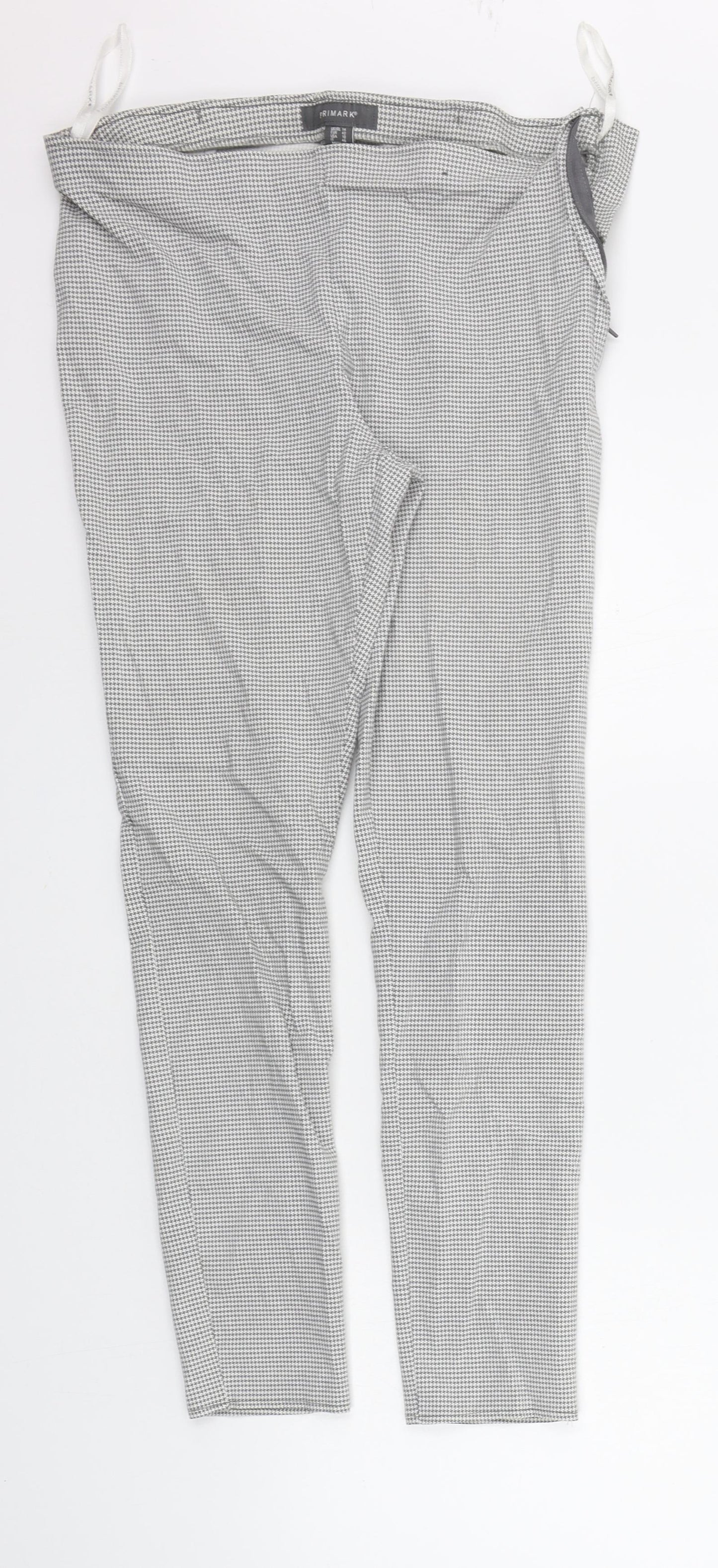 Primark Womens Grey Check  Trousers  Size 14 L26 in