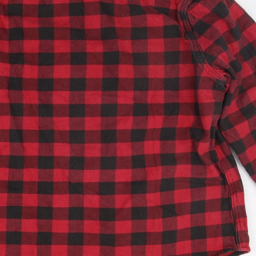Ralph Lauren Womens Red Check  Basic Button-Up Size L