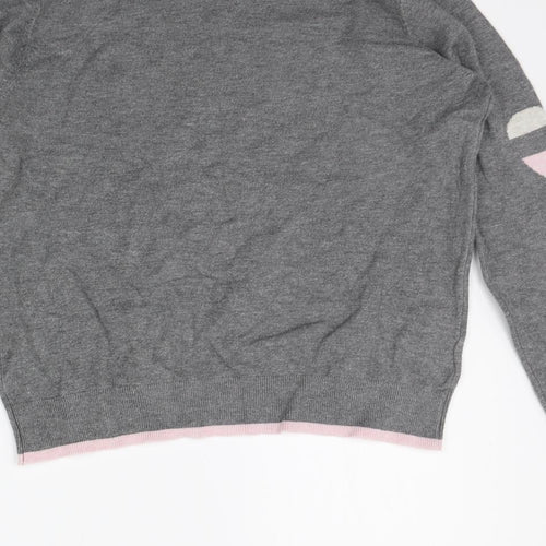 NEXT Womens Grey   Henley Jumper Size S