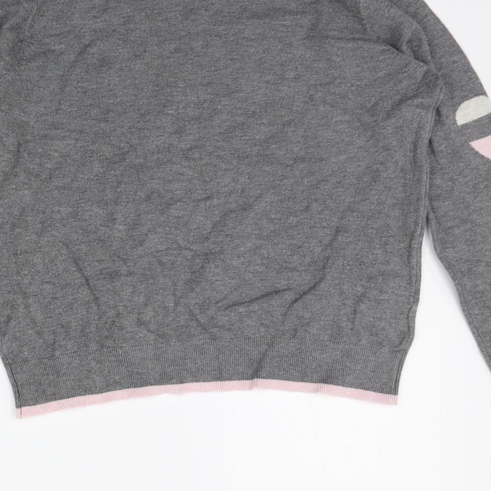 NEXT Womens Grey   Henley Jumper Size S