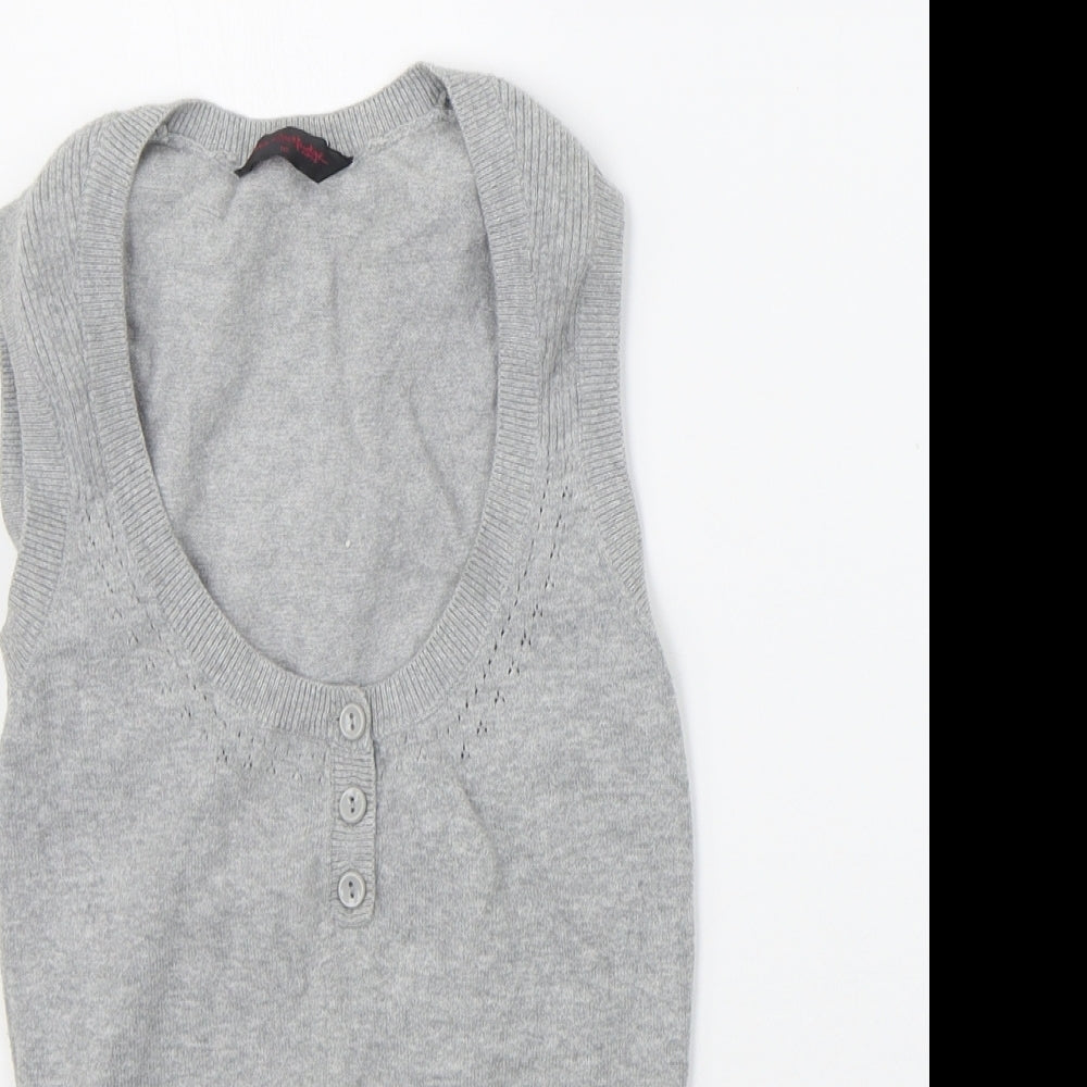 Miss Selfridge Womens Grey   Vest Jumper Size 10