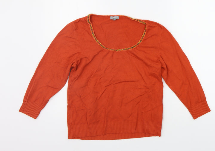 Per Una Womens Orange Pullover Jumper Size 16