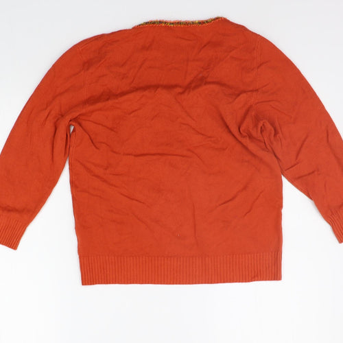 Per Una Womens Orange   Pullover Jumper Size 16
