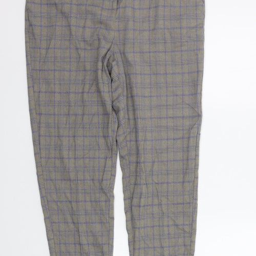 TU Womens Grey Check  Trousers  Size 14 L25 in
