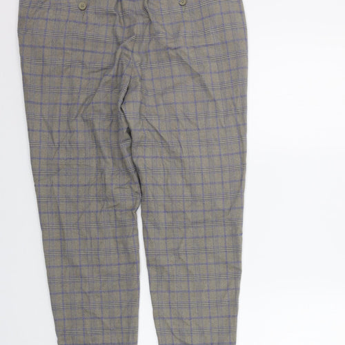 TU Womens Grey Check  Trousers  Size 14 L25 in