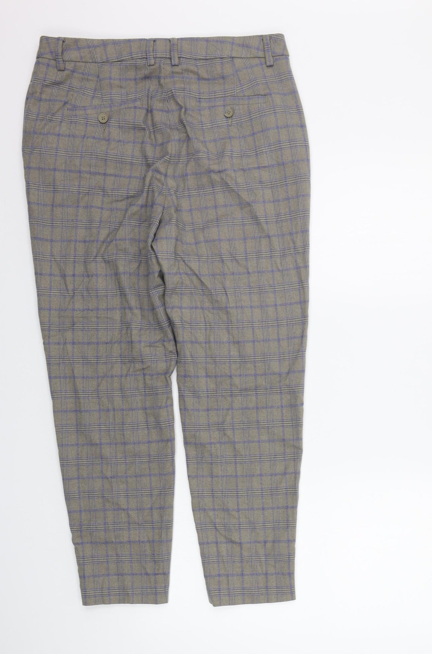 TU Womens Grey Check  Trousers  Size 14 L25 in
