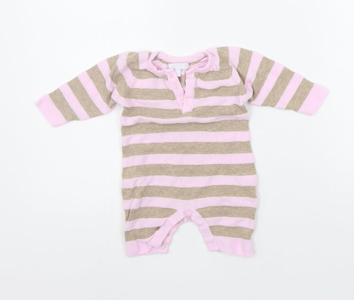 Zip Zap Baby Pink Striped  Babygrow One-Piece Size 0-3 Months