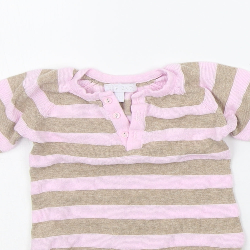 Zip Zap Baby Pink Striped  Babygrow One-Piece Size 0-3 Months