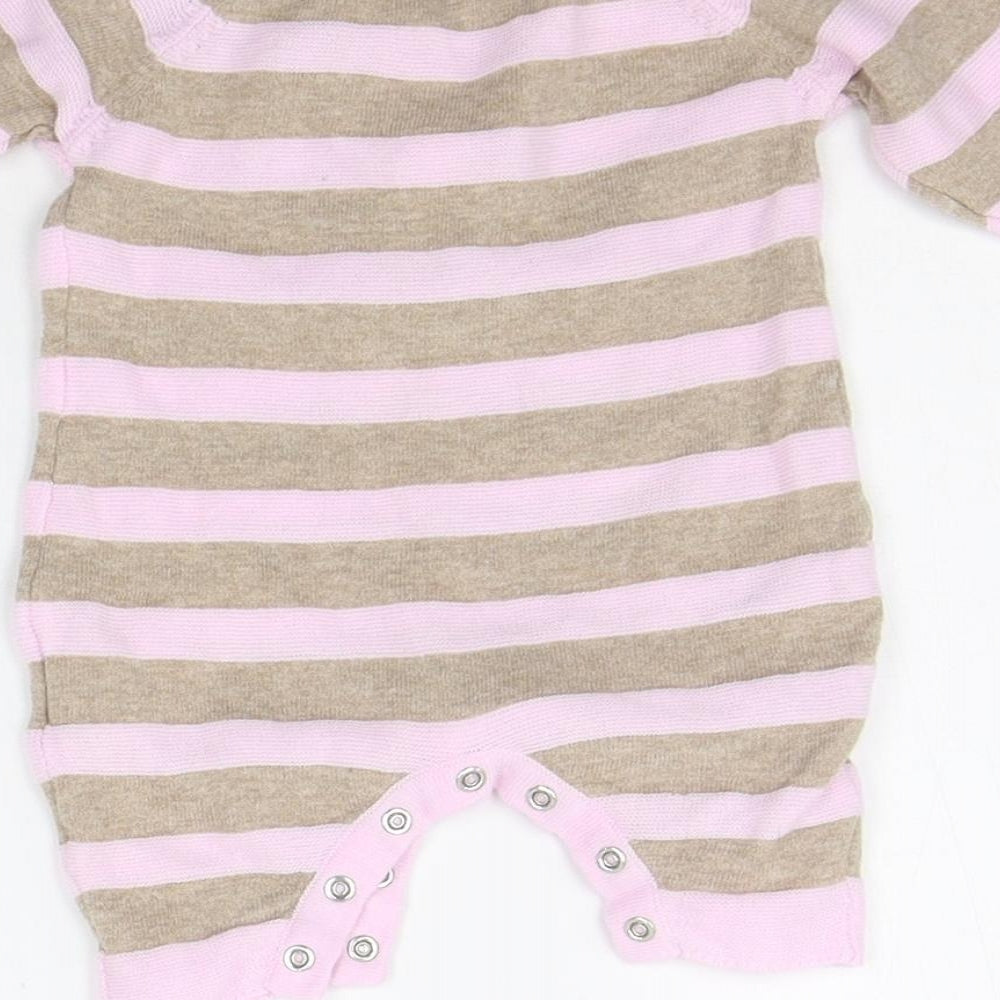 Zip Zap Baby Pink Striped  Babygrow One-Piece Size 0-3 Months