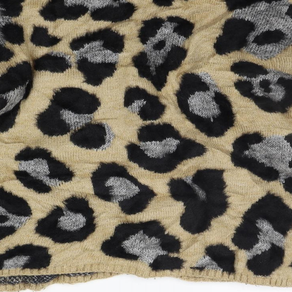 Marks and Spencer Womens Beige Animal Print  Cardigan Jumper Size S