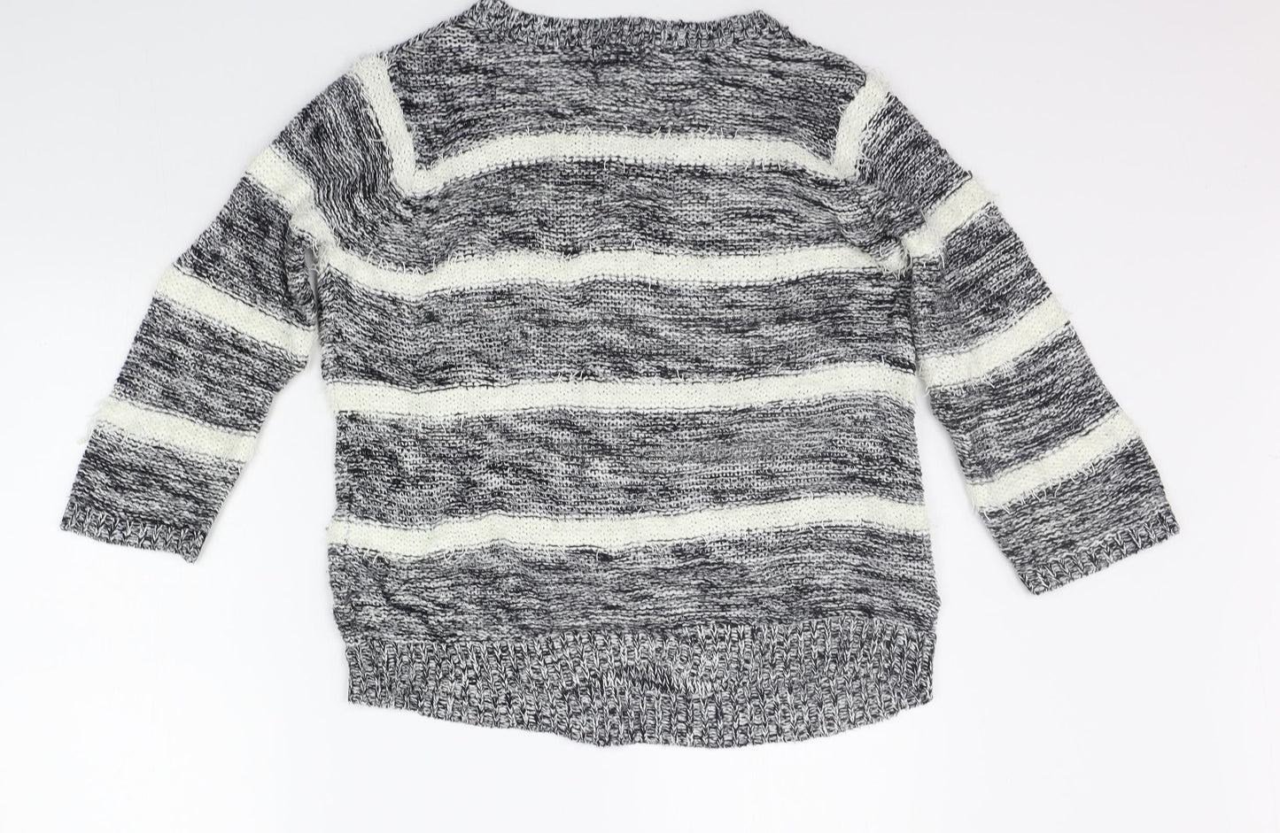 F&F Womens Grey Striped  Pullover Jumper Size 12