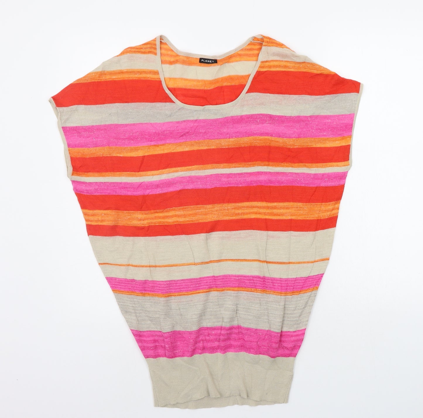 PLANET Womens Multicoloured Striped  Pullover Jumper Size XS