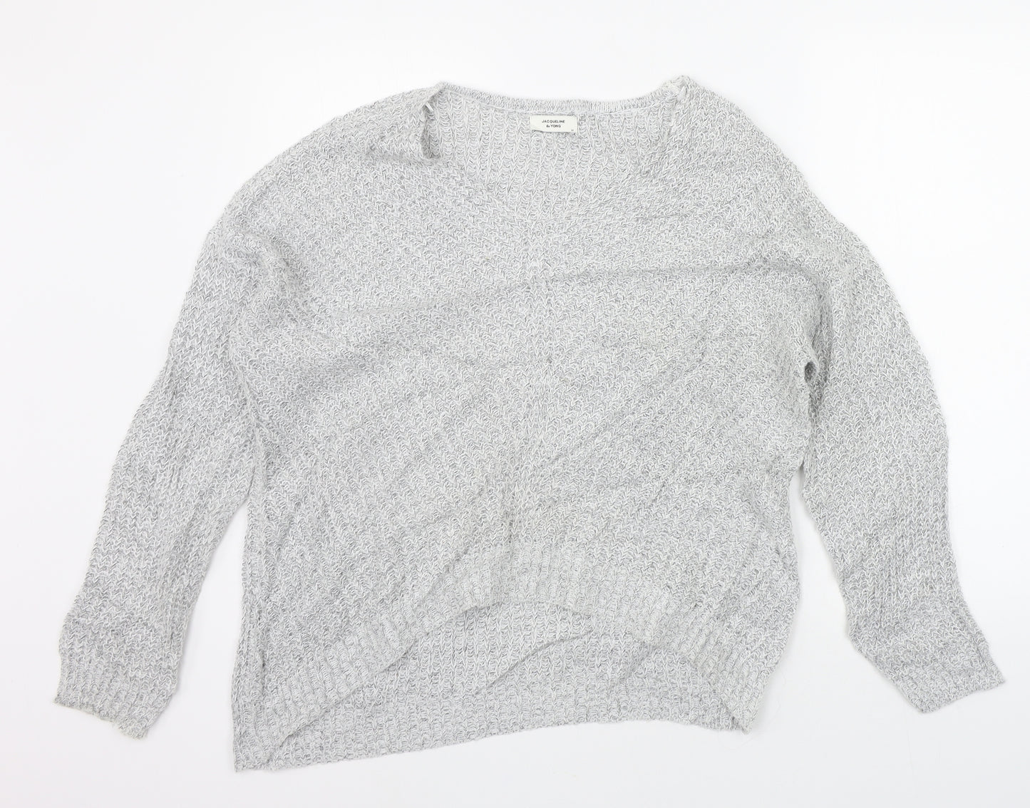 Jaqueline de Yong Womens Grey   Pullover Jumper Size M