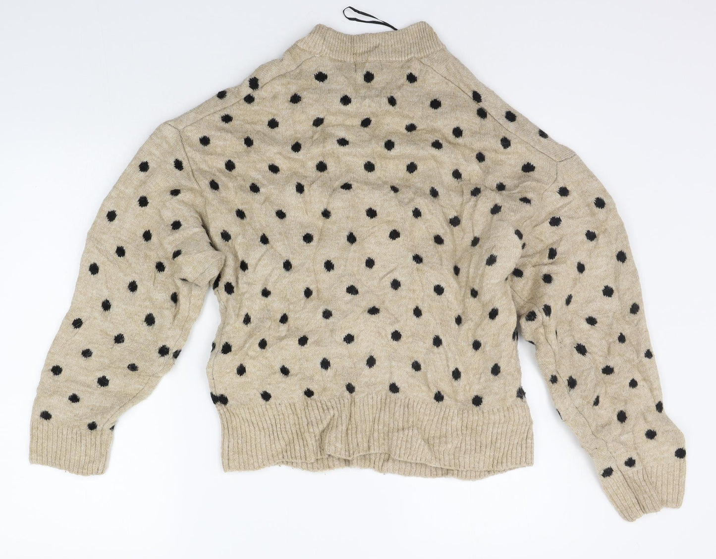 H&M Womens Beige Polka Dot  Pullover Jumper Size XS