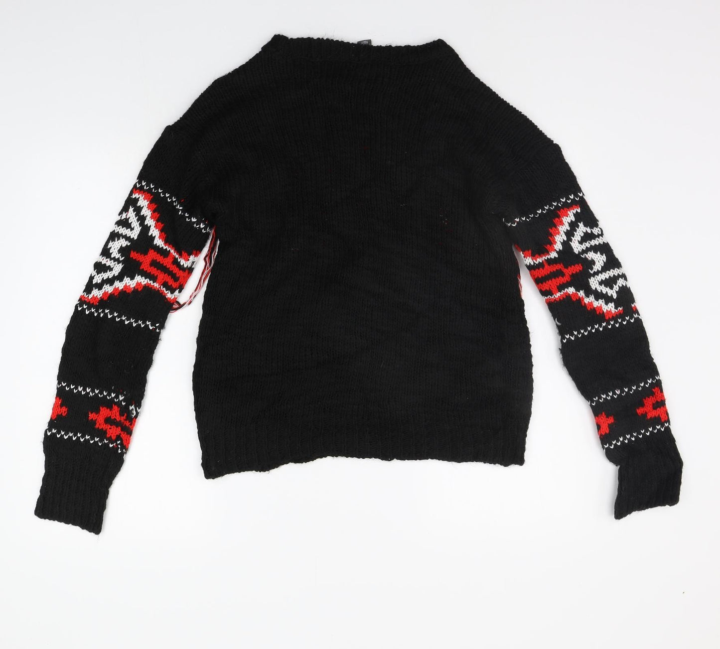 Primark Womens Black Geometric  Pullover Jumper Size M