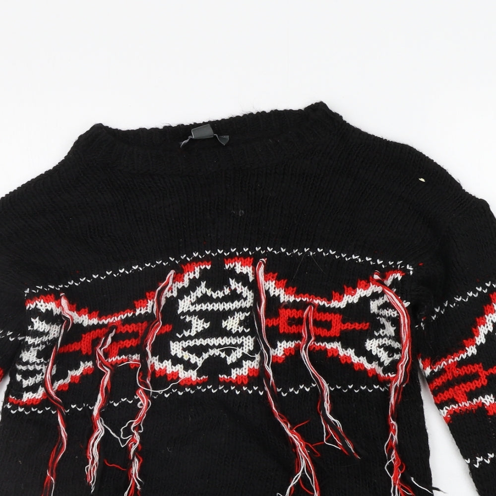 Primark Womens Black Geometric  Pullover Jumper Size M