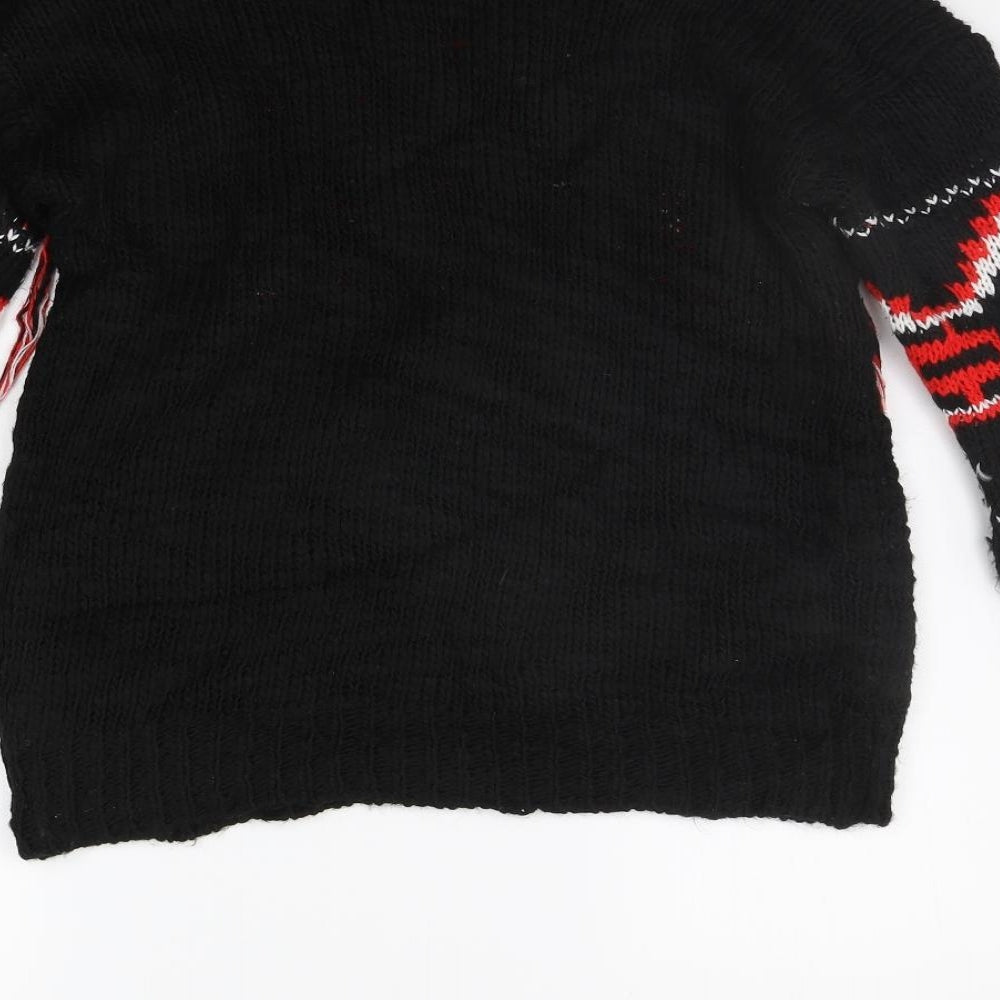 Primark Womens Black Geometric  Pullover Jumper Size M