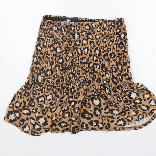 ASOS Womens Beige Animal Print  Flare Skirt Size 10  - Elastic Waist Band