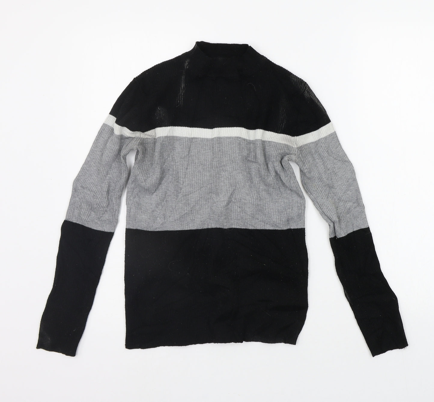 Papaya Womens Grey Geometric  Pullover Jumper Size 10