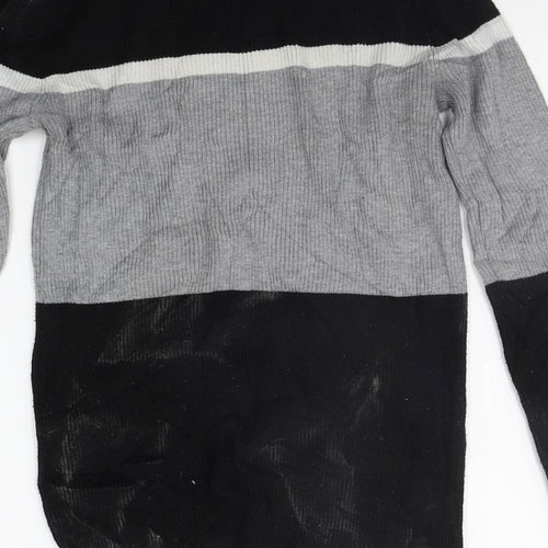 Papaya Womens Grey Geometric  Pullover Jumper Size 10