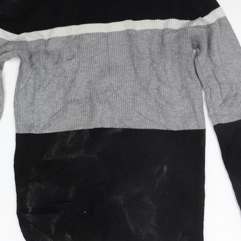 Papaya Womens Grey Geometric  Pullover Jumper Size 10