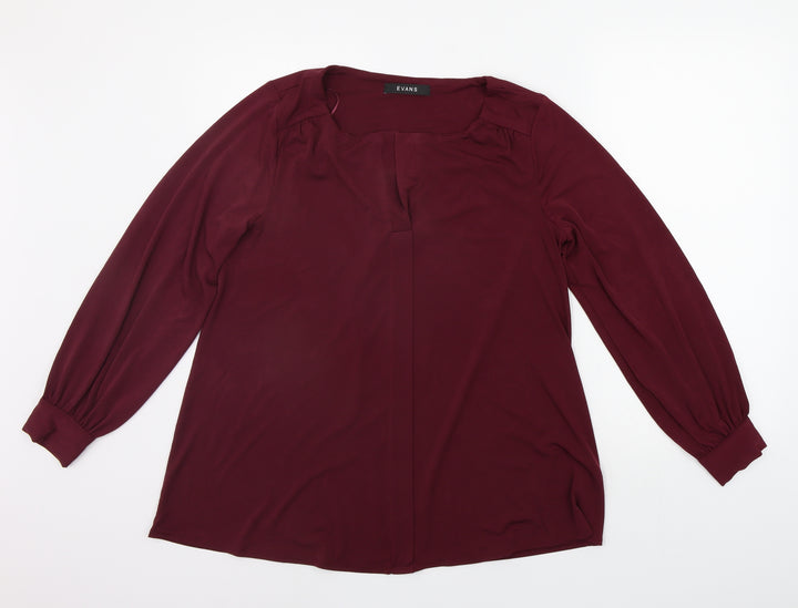 Evans Womens Purple Basic Blouse Size 14