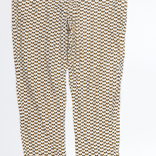 H&M Womens Orange Geometric  Trousers  Size 12 L27 in