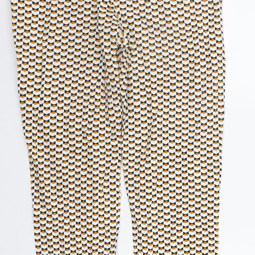 H&M Womens Orange Geometric  Trousers  Size 12 L27 in