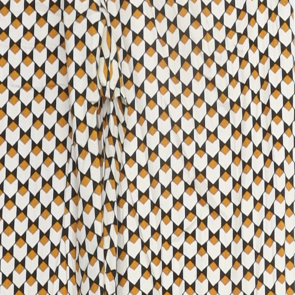 H&M Womens Orange Geometric  Trousers  Size 12 L27 in