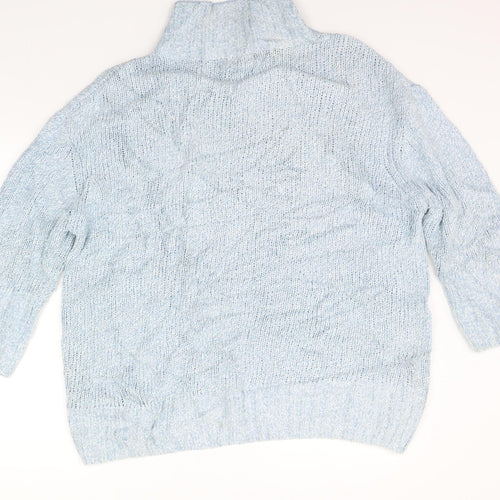 Marks and Spencer Womens Blue   Henley Jumper Size S