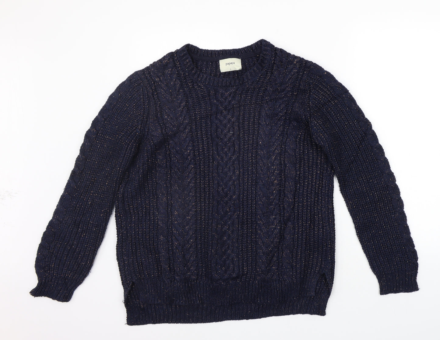 Papaya Womens Blue   Henley Jumper Size L