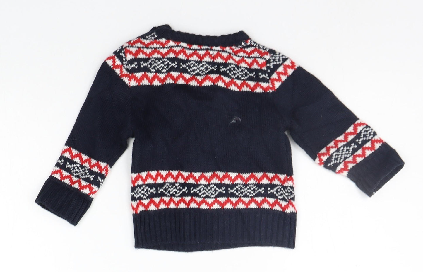 Earlydays Girls Blue Geometric  Pullover Jumper Size 3-6 Months  - Raindeer