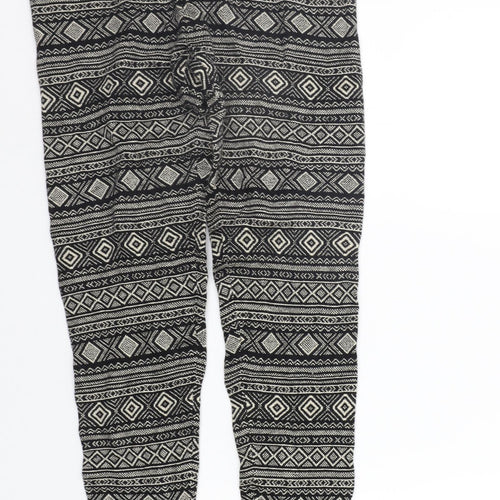 FOREVER 21 Womens Black Geometric  Jogger Trousers Size M L25 in