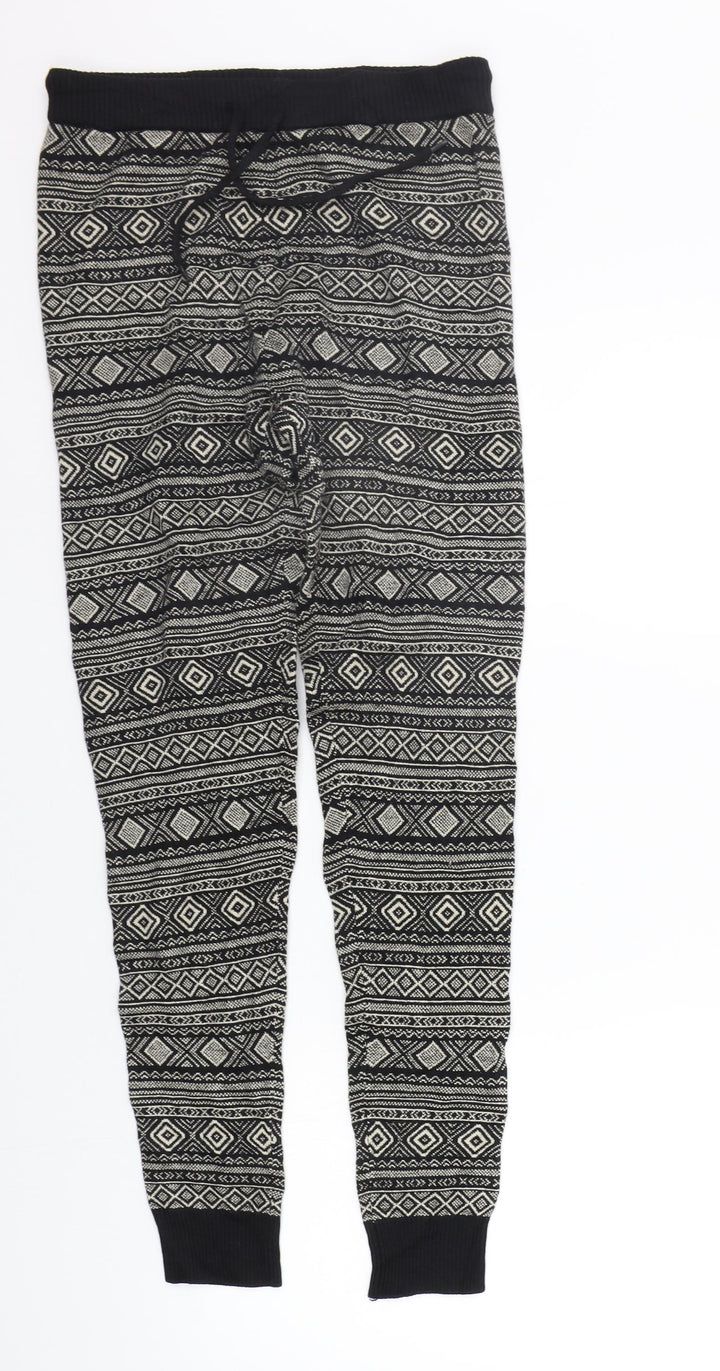FOREVER 21 Womens Black Geometric Jogger Trousers Size M L25 in