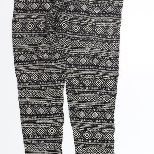FOREVER 21 Womens Black Geometric  Jogger Trousers Size M L25 in