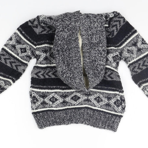 George Boys Green Geometric  Cardigan Hoodie Size 3-4 Years