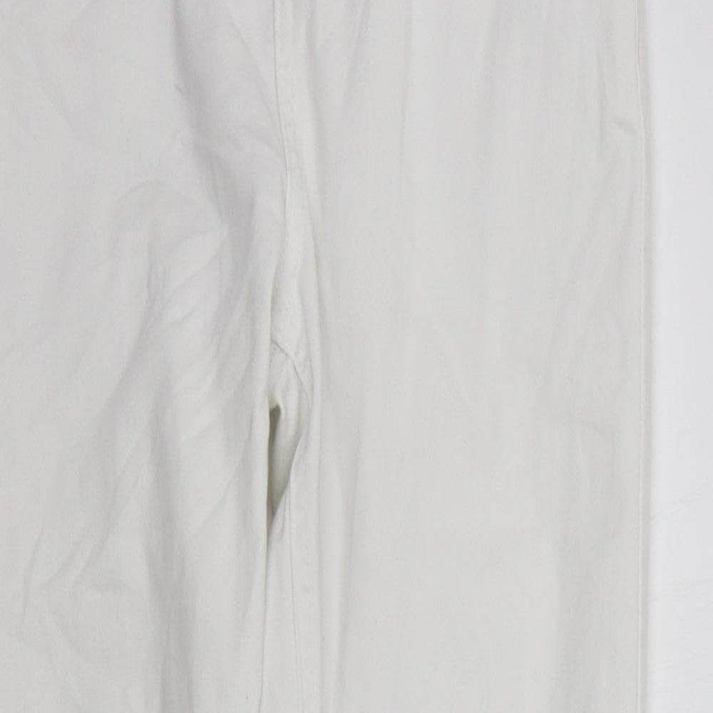 Marks and Spencer Womens White   Trousers  Size 10 L25 in