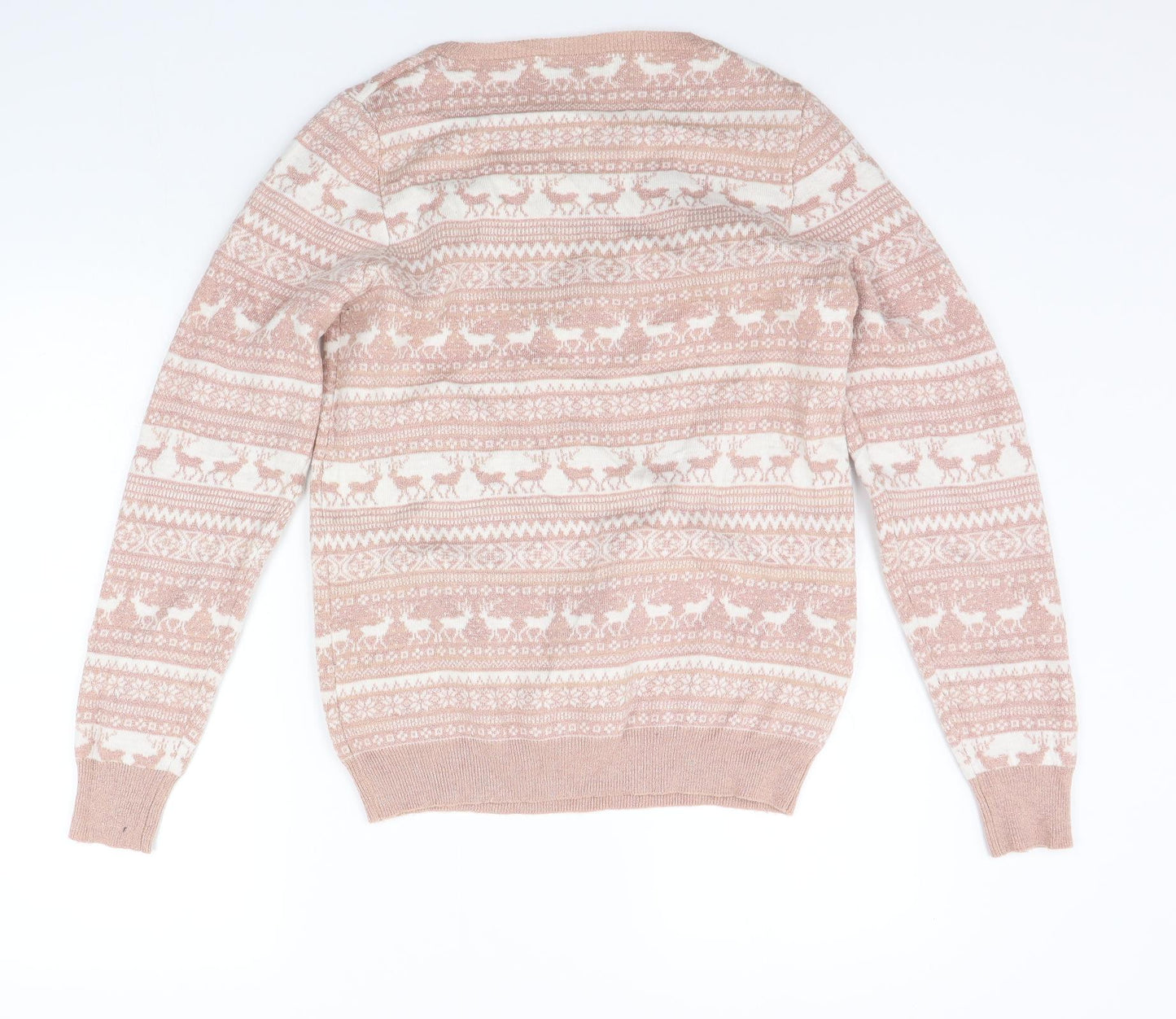 NEXT Womens Beige Geometric  Pullover Jumper Size 12  - ANIMALS