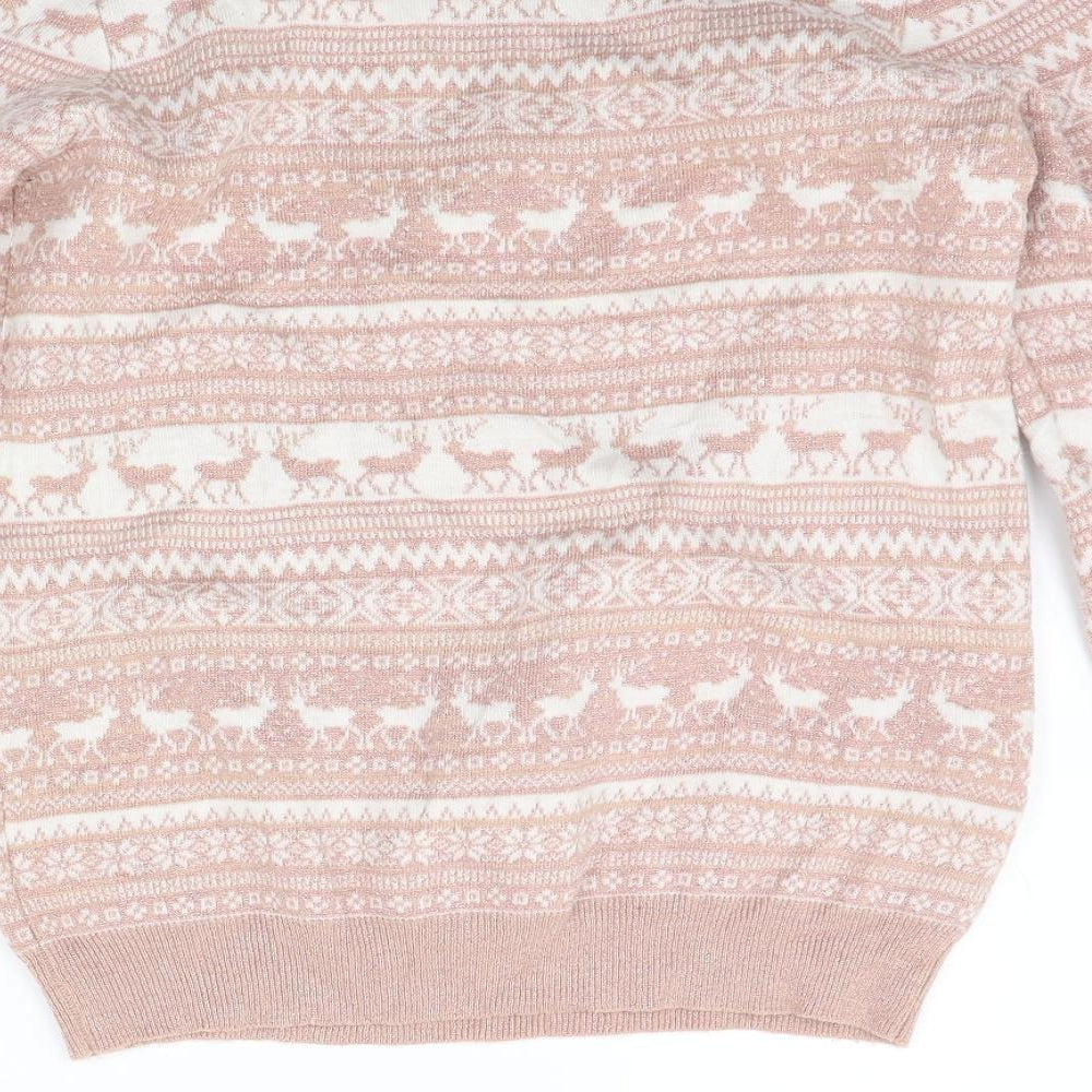 NEXT Womens Beige Geometric  Pullover Jumper Size 12  - ANIMALS