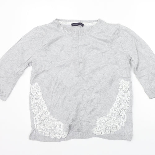 Marks and Spencer Womens Grey Houndstooth  Pullover Jumper Size 12