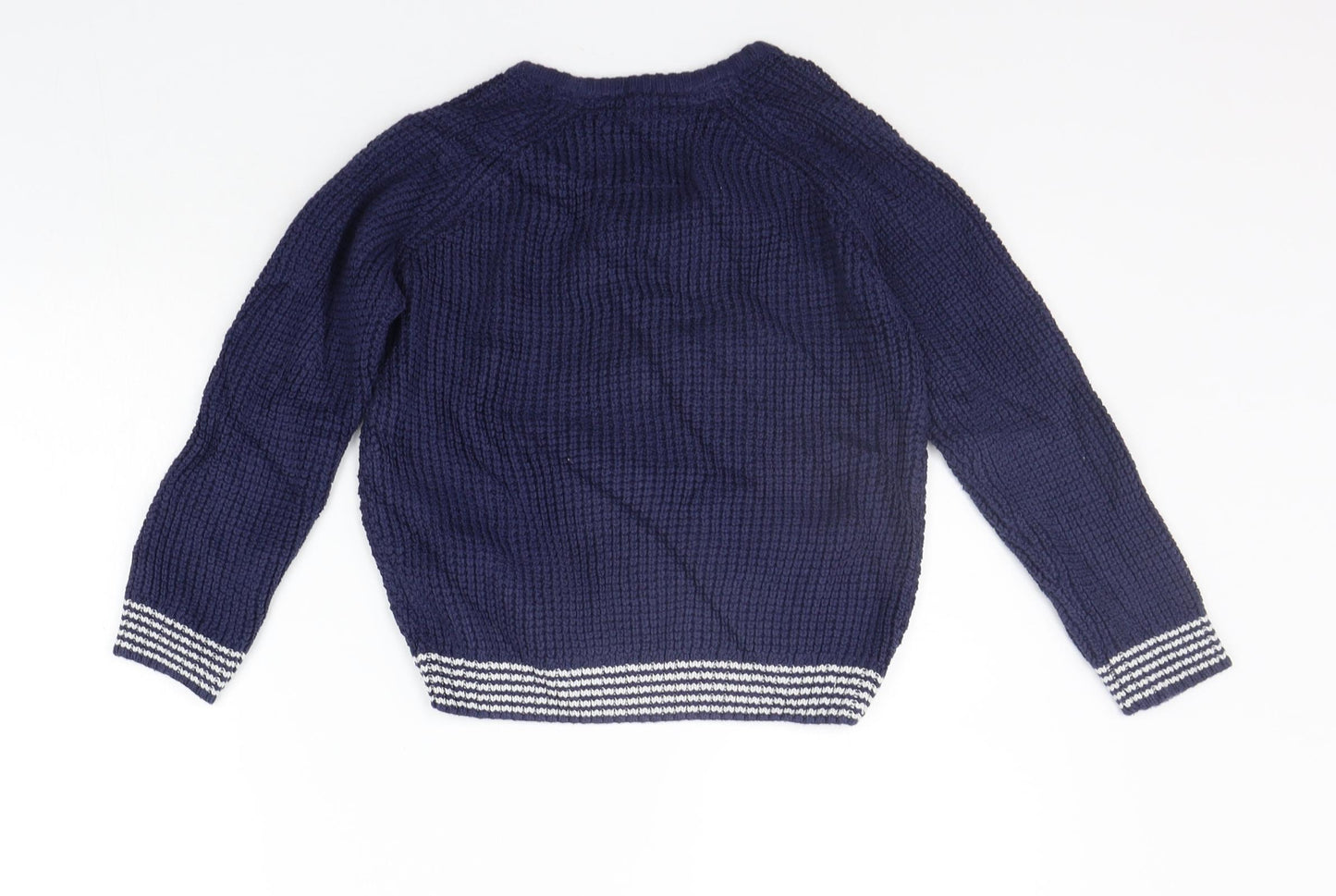 Marks and Spencer Boys Blue   Pullover Jumper Size 6-7 Years  - sea anchor Print