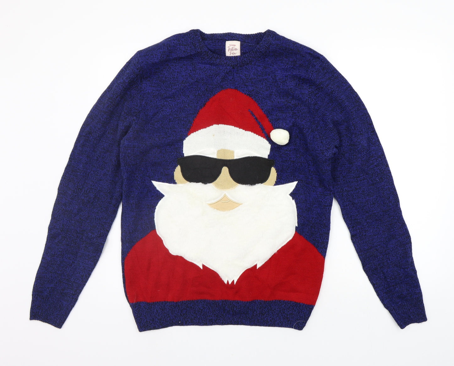 George Mens Black   Pullover Jumper Size M  - Santa
